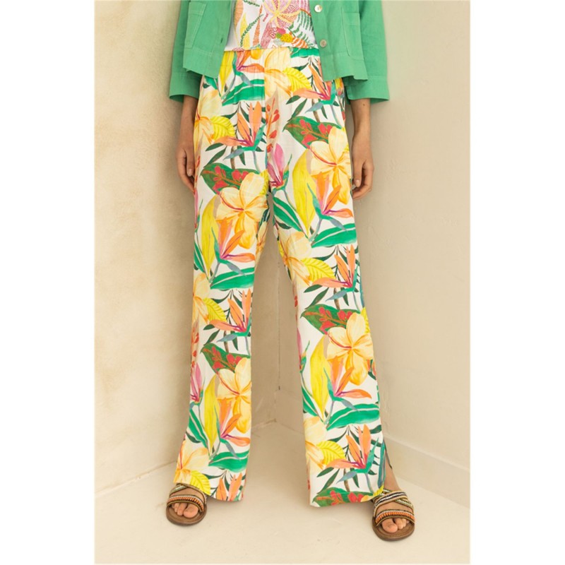 Smashed Lemon Dames grafische jurk met v-hals 23502